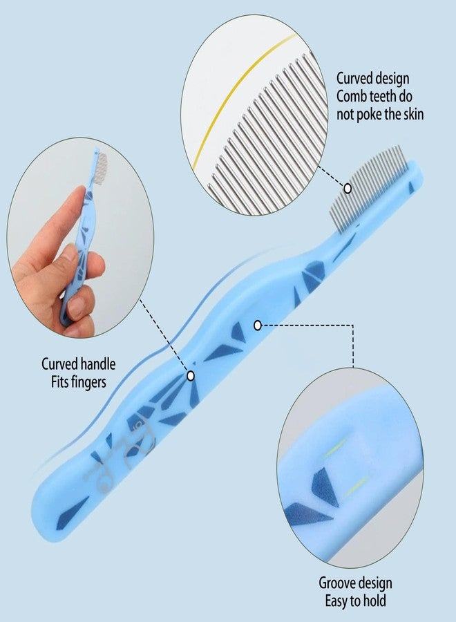  الرسم البياني مشط عيون للكلاب ذو أسنان دقيقة وأطراف مستديرة، مشط وجه للقطط، مشط للبراغيث للشعر الطويل أو القصير، مزيل بقع الدموع للكلاب الصغيرة من فصيلة البودل واليوركشاير تيرير والشناوزر - Image 2